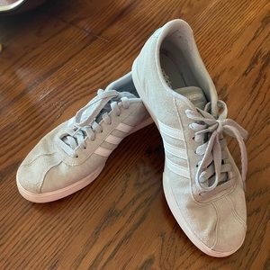 Adidas suede light gray womens sneakers, size 8.5